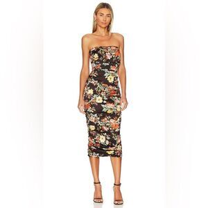 Veronica Beard Kupa Dress Midi Floral Strapless Size 8